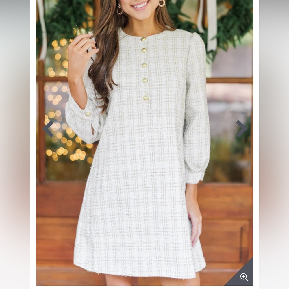 Elegant Cream Dress with Gold Accents